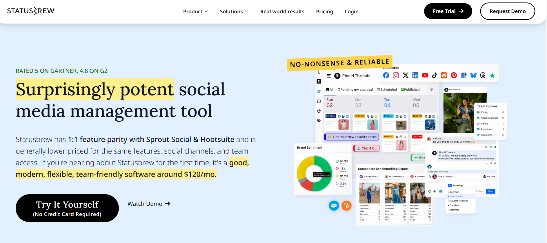 Statusbrew Landing Page