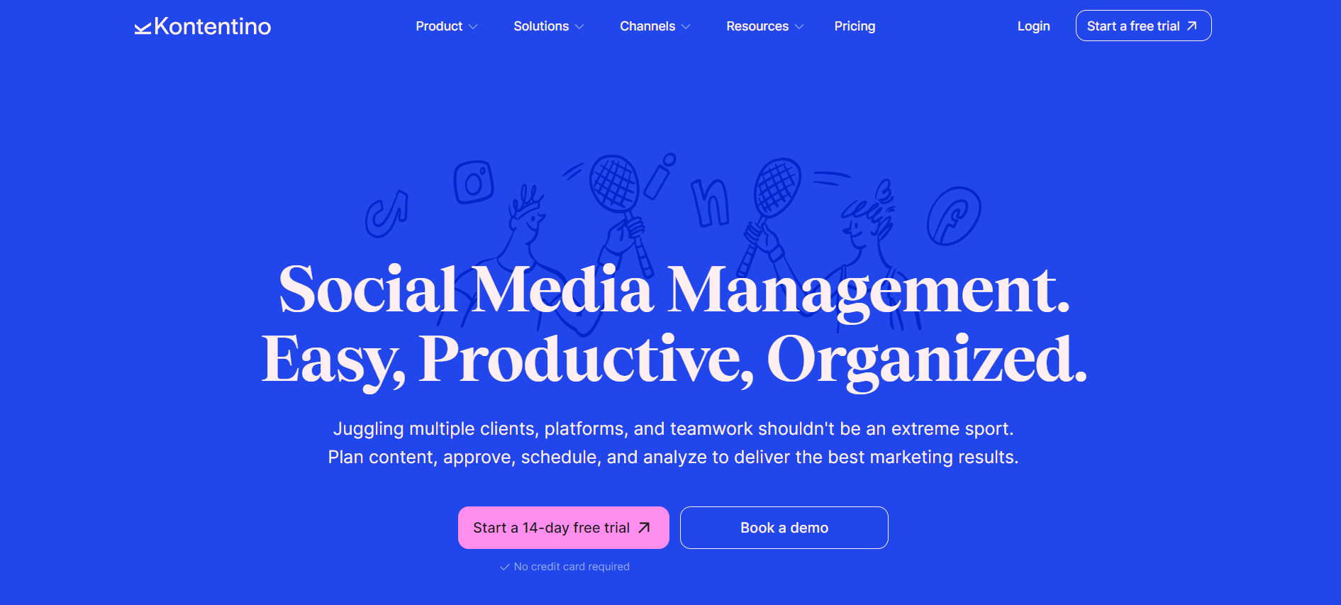 Kontentino landing page