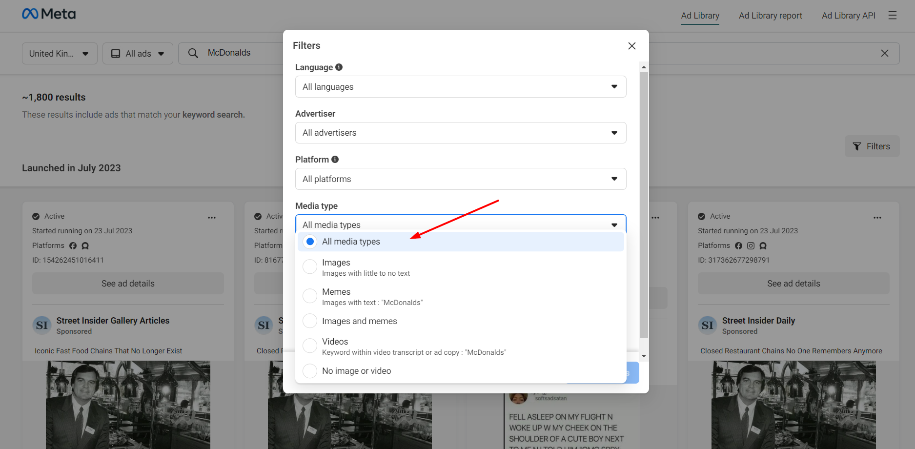 Facebook Ads Library: An Ideal Way to Monitor Competitors 11 Look for Ads in Another Region