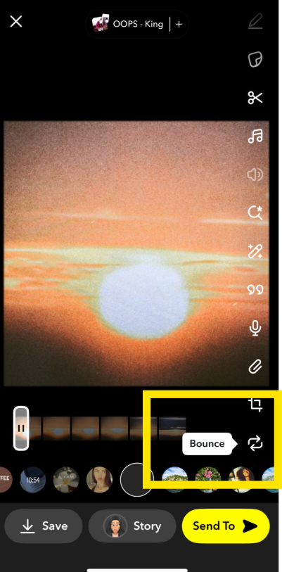 Example of Snapchat Bounce Feature