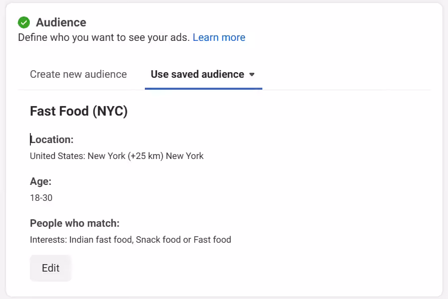 Facebook ads manager step 7