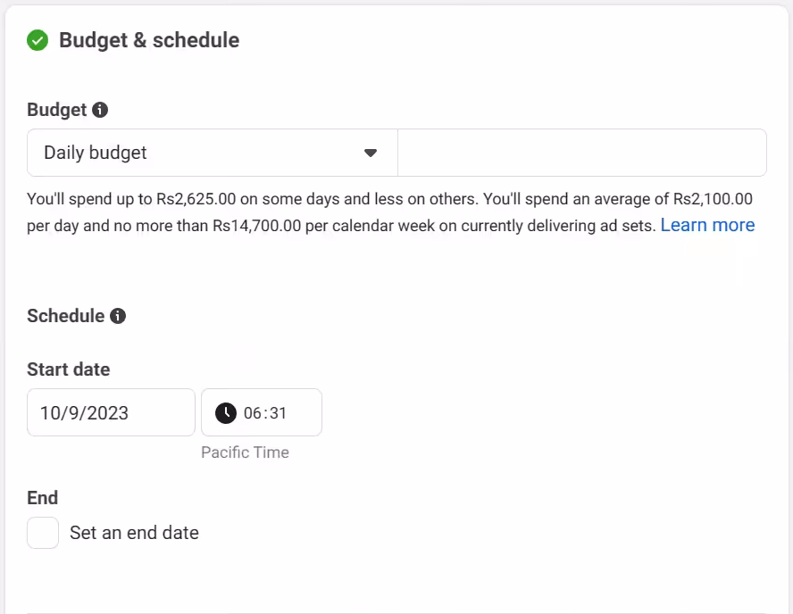 Facebook ads manager step 6