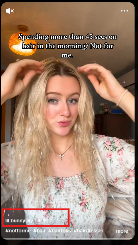 snapshot of a tiktok video with trending audio
