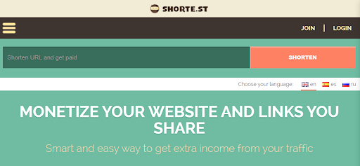 10 Best Link Shortener Services & Tools for Businesses in 2026 9 Shorte.st Homepgae