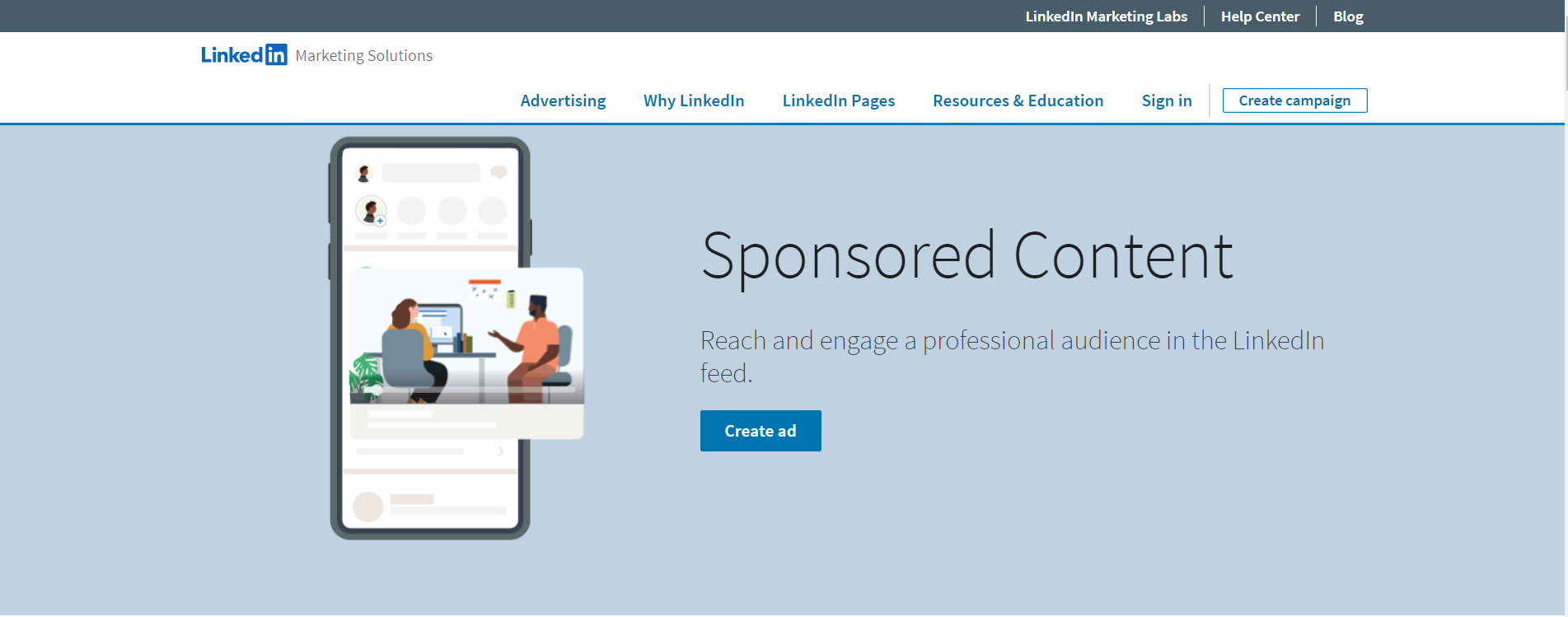 LinkedIn Ads: A Complete Cheat Sheet to Run First Campaign 7 Linkedin sponsored content