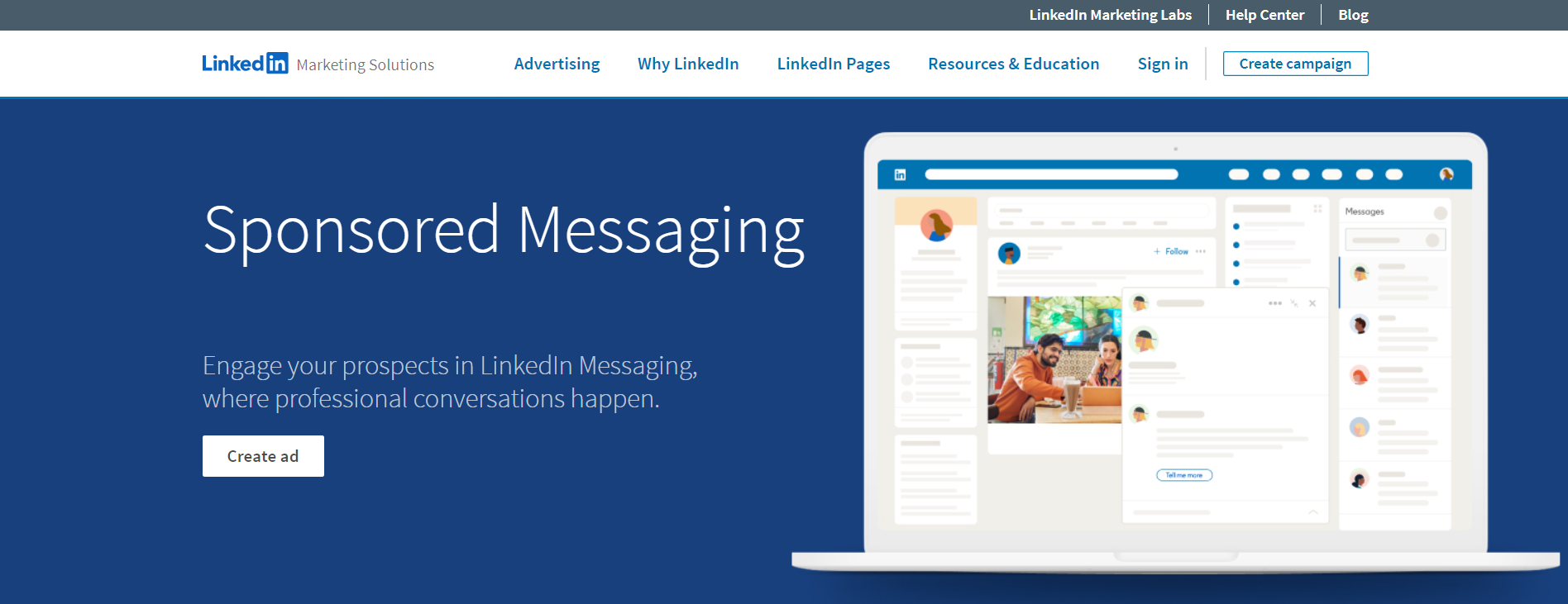 LinkedIn Ads: A Complete Cheat Sheet to Run First Campaign 8 linkedIn sponsored messaging