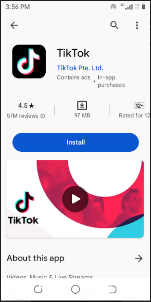 TikTok App - Step 1