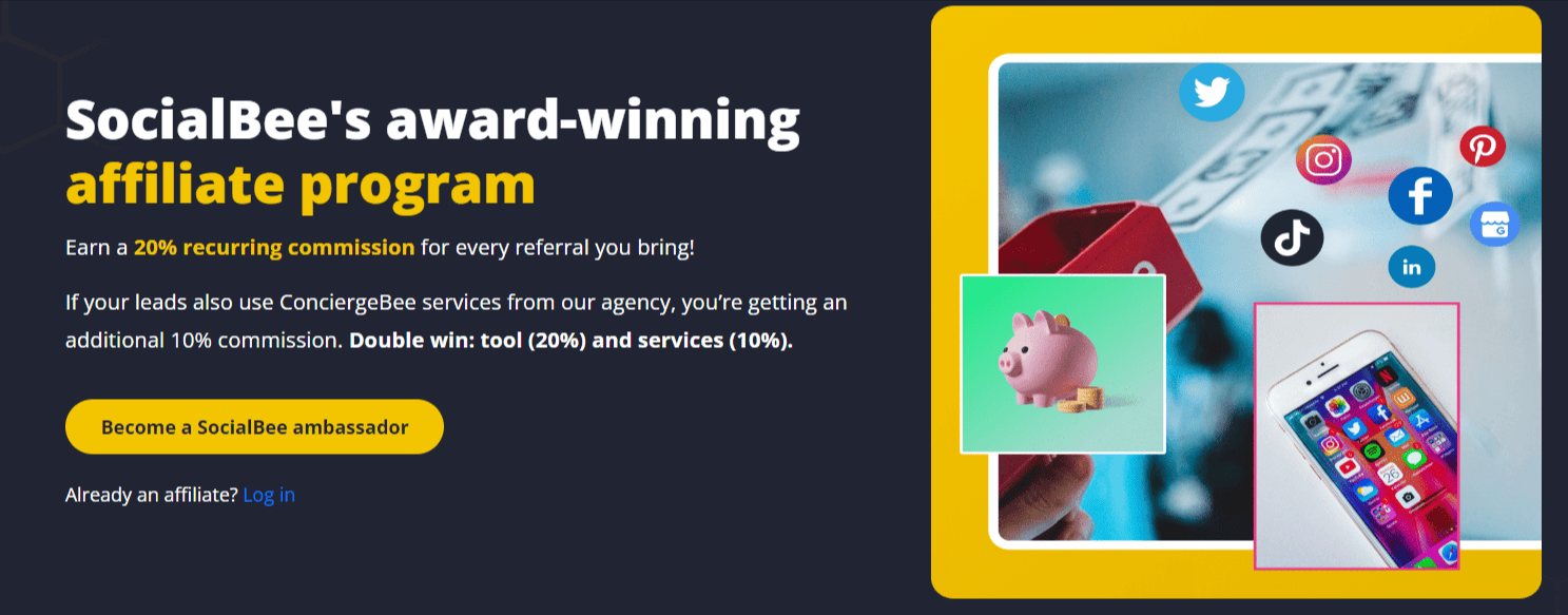 Social Bee's affiliate marketing program 