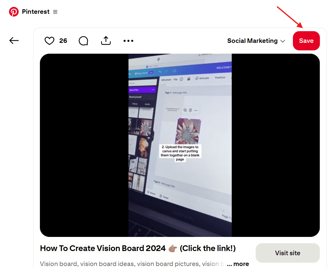 How to Download Pinterest Videos in 2026: A Step-By-Step Guide for Mobile and PC? 15 Click the Official Save Button