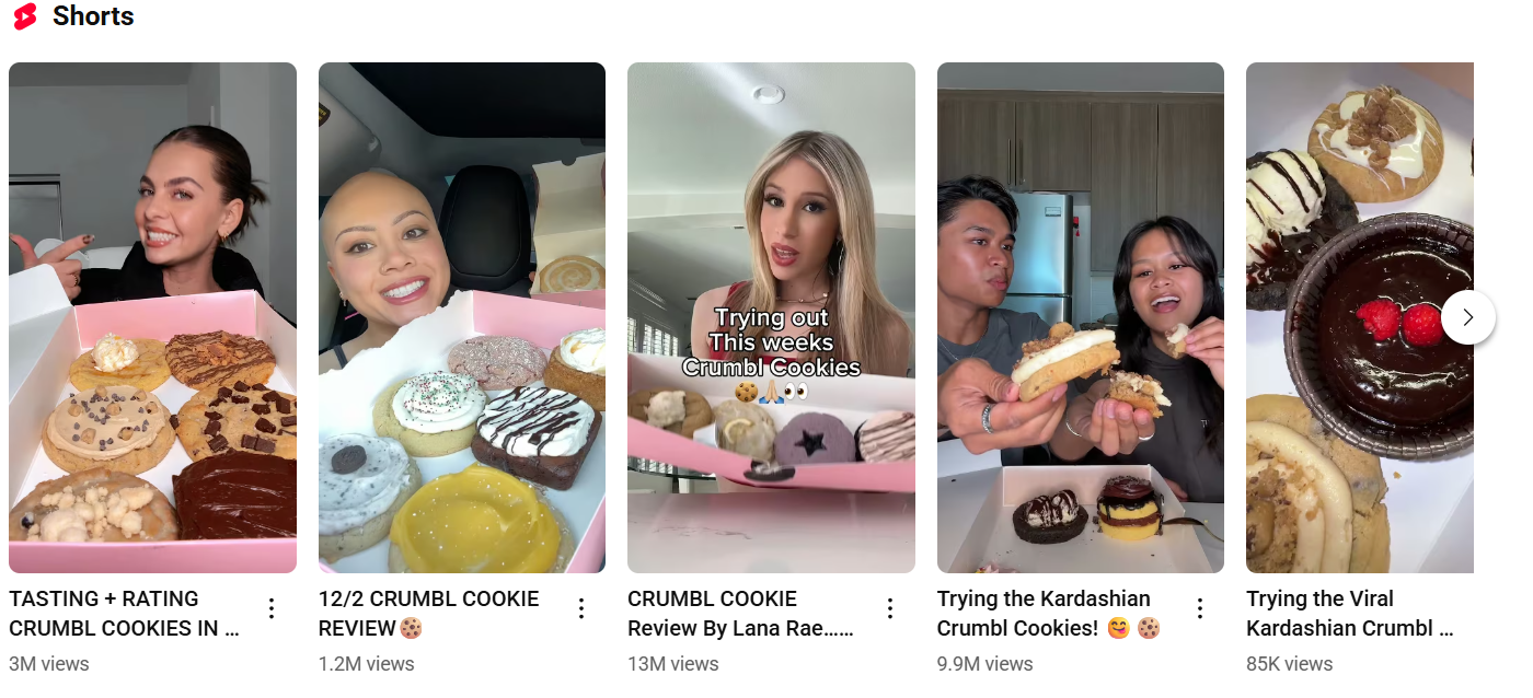 Example of UGC on YouTube Shorts
