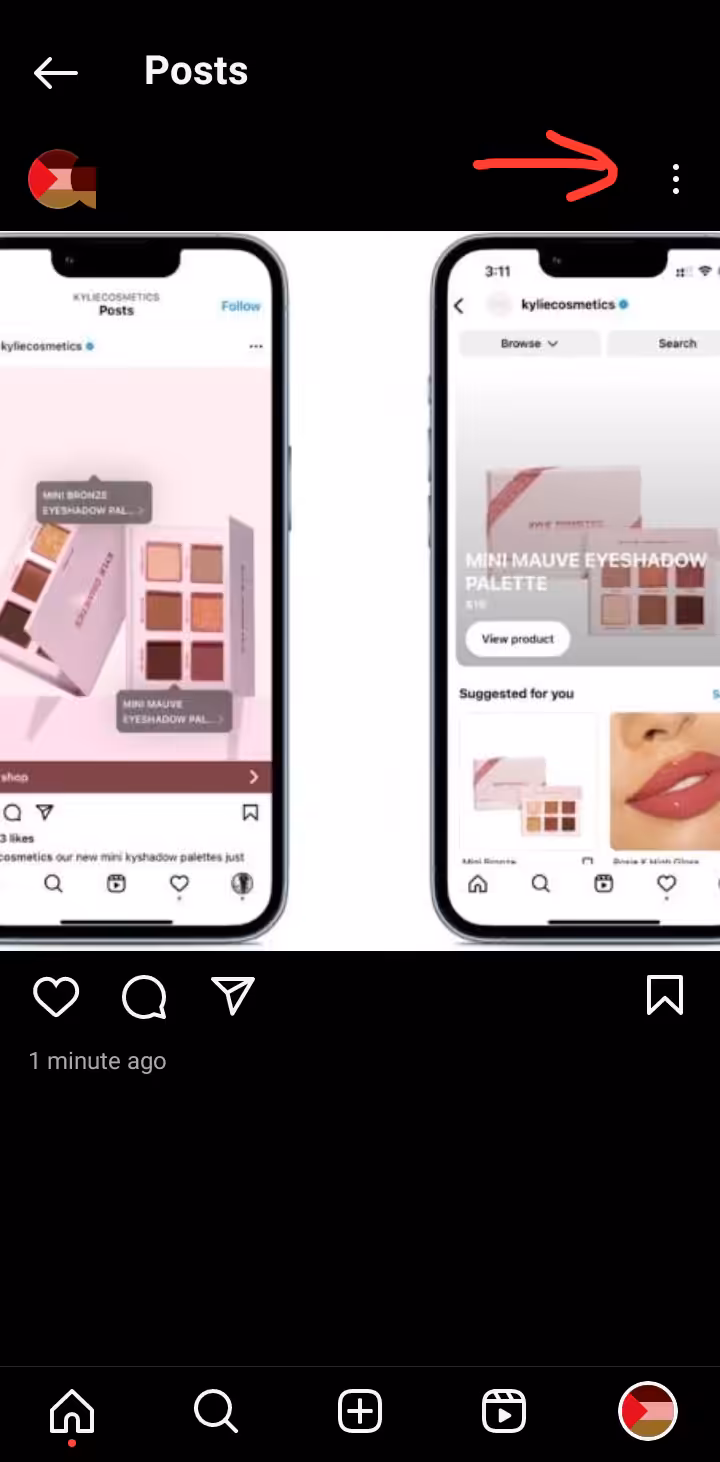 Visual of step 2 in the how to hide your likes on Instagram guide