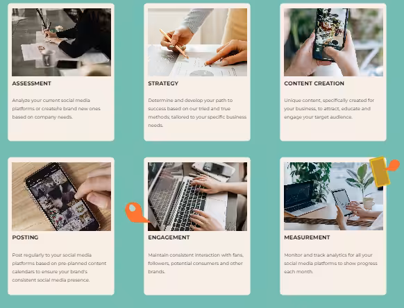 A snapshot of Olive and Milo’s social media management services. 