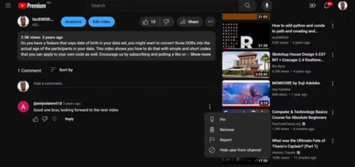 How to Block Someone on YouTube in 2026 13 visual of 3 dots to hide user