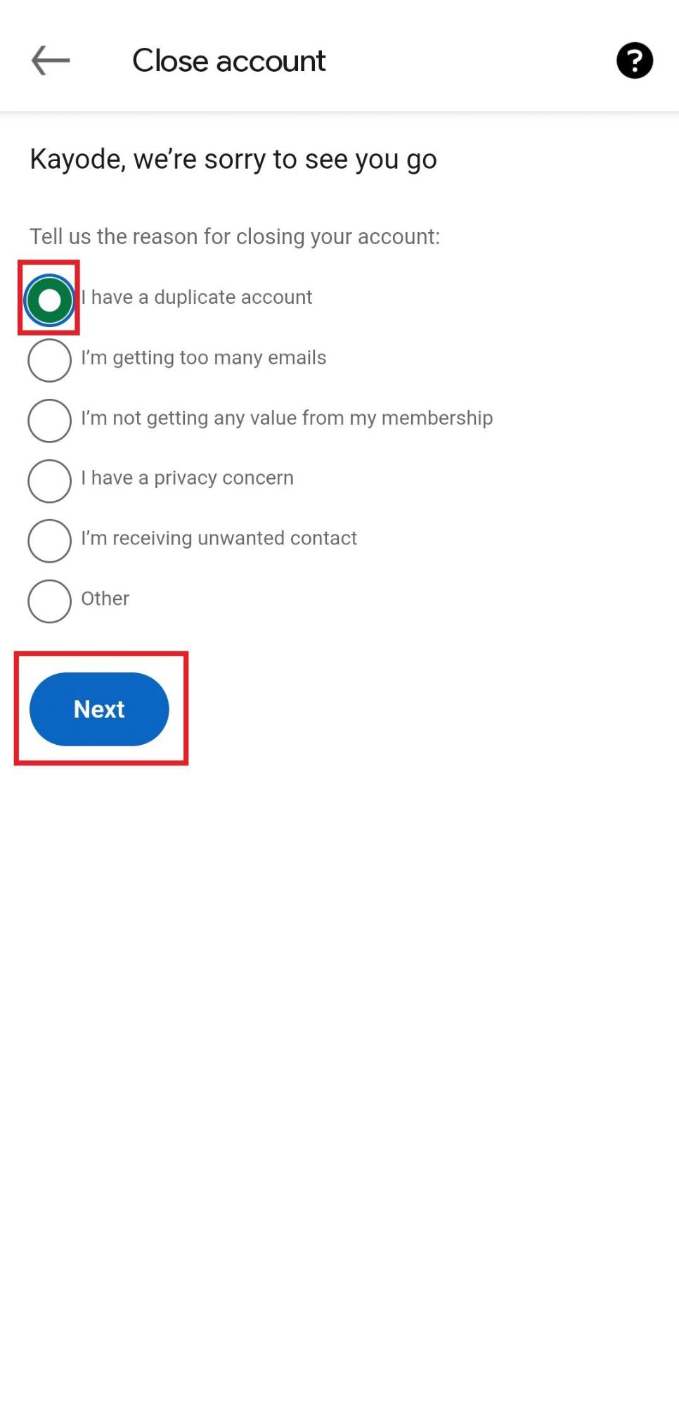 How to Delete a LinkedIn Account in 5 Simple Steps 16 App- close account questionnaire- visual