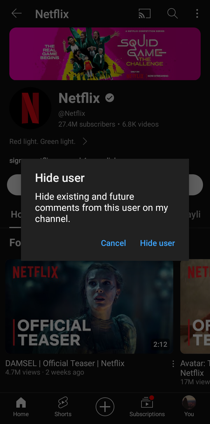 How to Block Someone on YouTube in 2026 8 visual of hide user confirmation