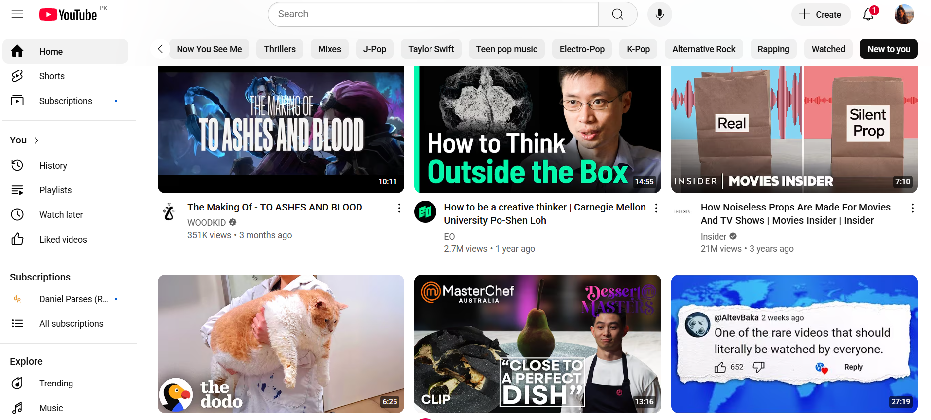 YouTube’s Homepage