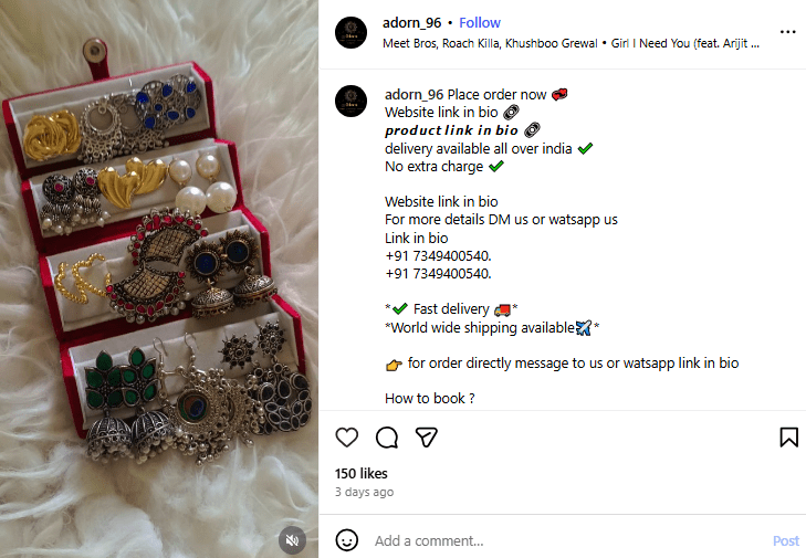 An Example of an Instagram Shop