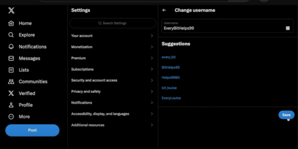 Visual of save option 