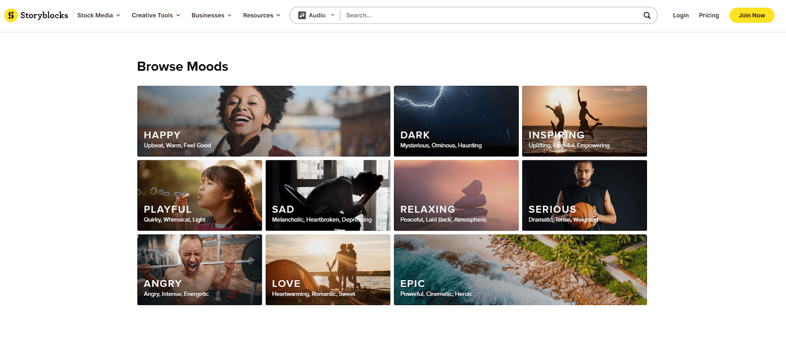 15 Best Websites for Background Music for Video 10 StoryBlocks