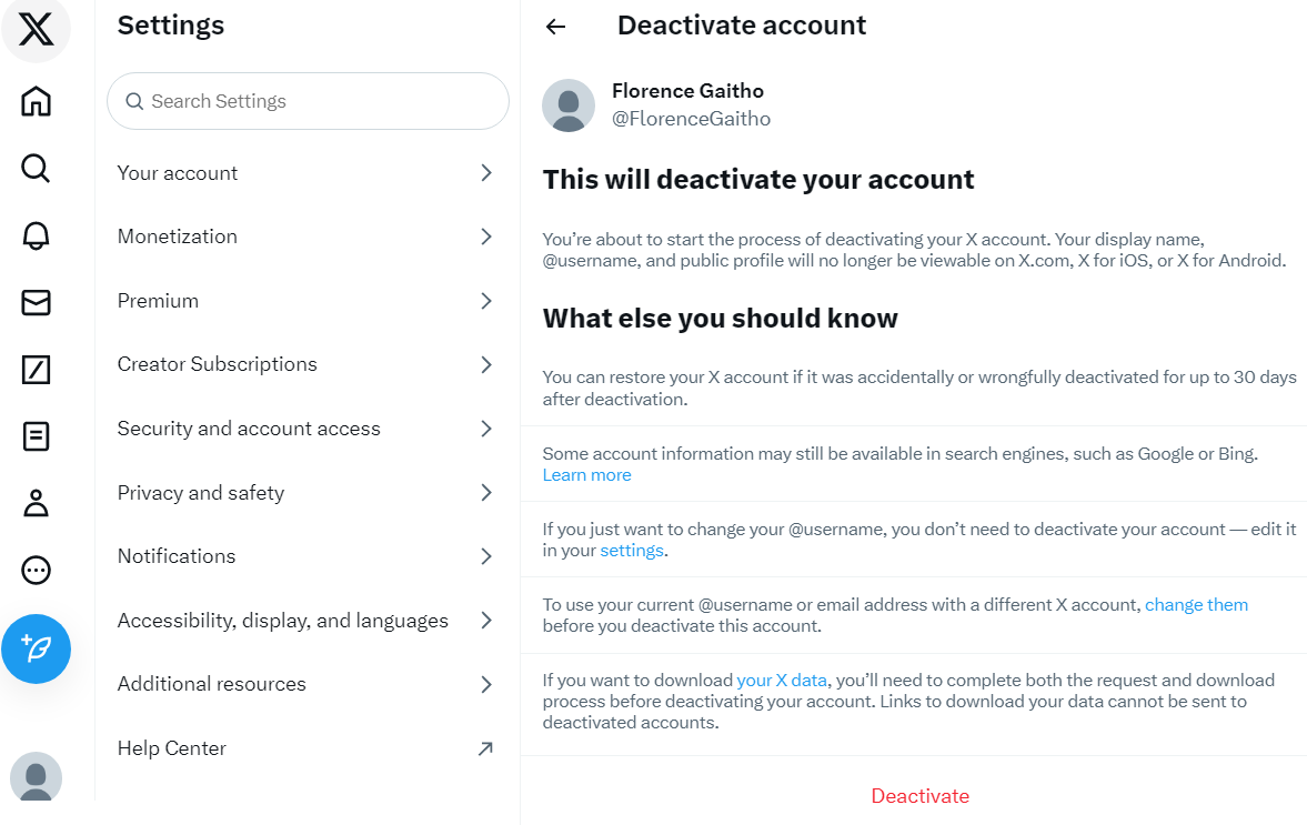 How to Delete Twitter Account (And Protect Your Data) in 2026 10 visual of deactivate button