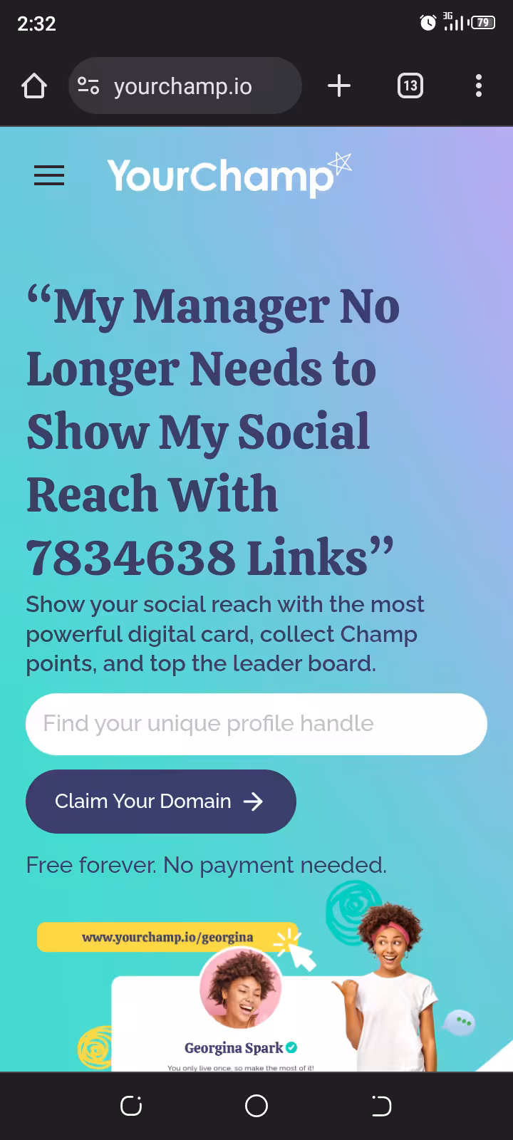 How to Use the Instagram Link in Bio to Drive Traffic 15 A snapshot of Your Champ's homepage