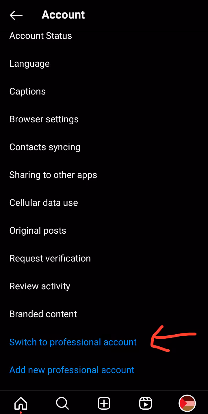 Instagram Creator Account Guide for 2026 10 "Switch to professional account"- visual