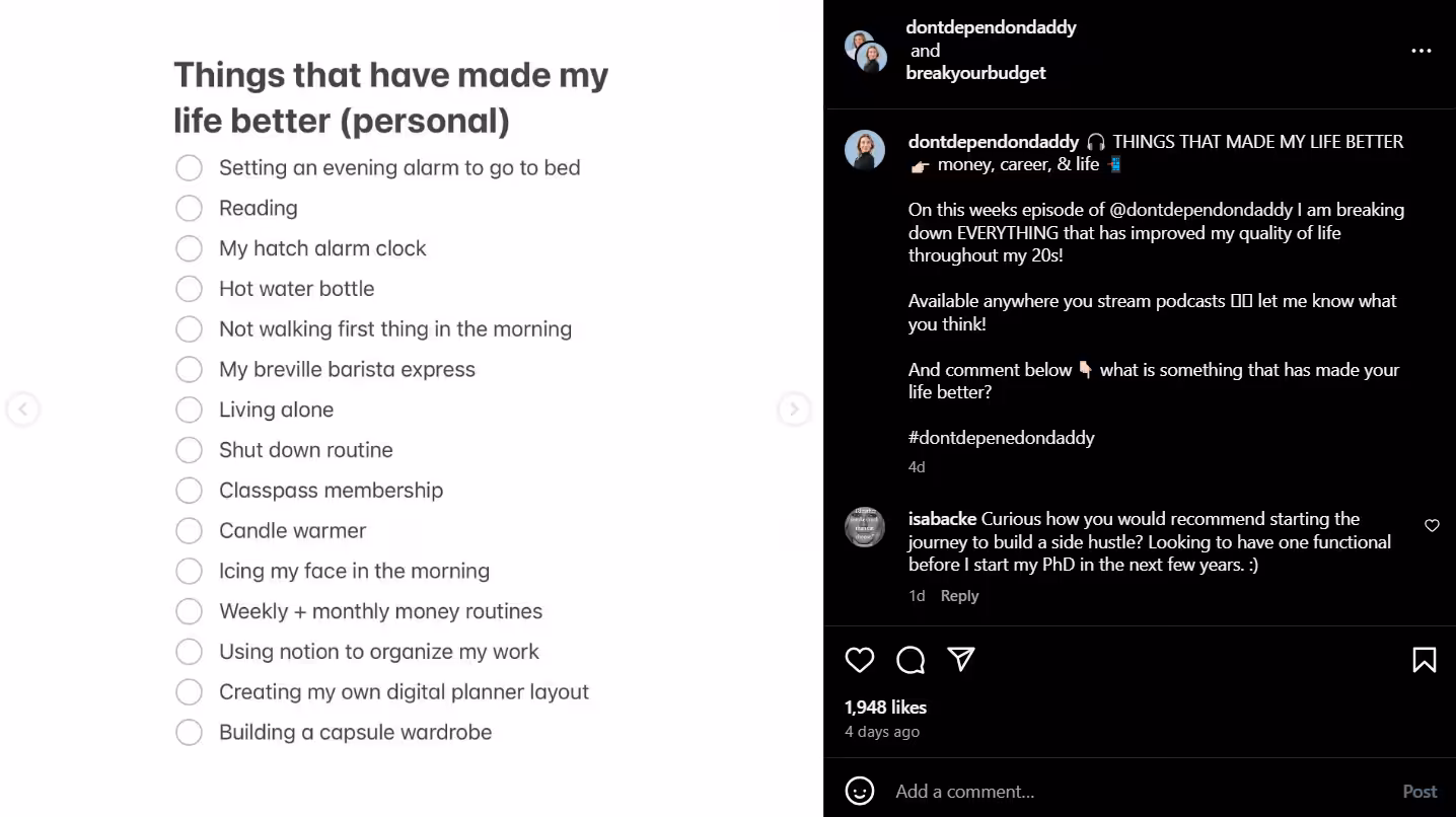Zero-Click Content: A Practice to Implement in Your Content Strategy 10 A snapshot of an Instagram post