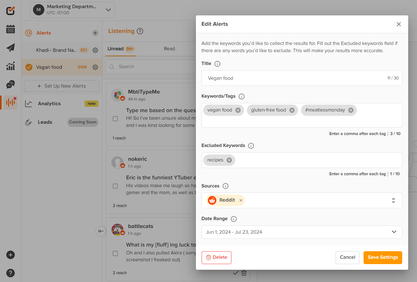 Setting up Social Listening on Reddit With Social Champ