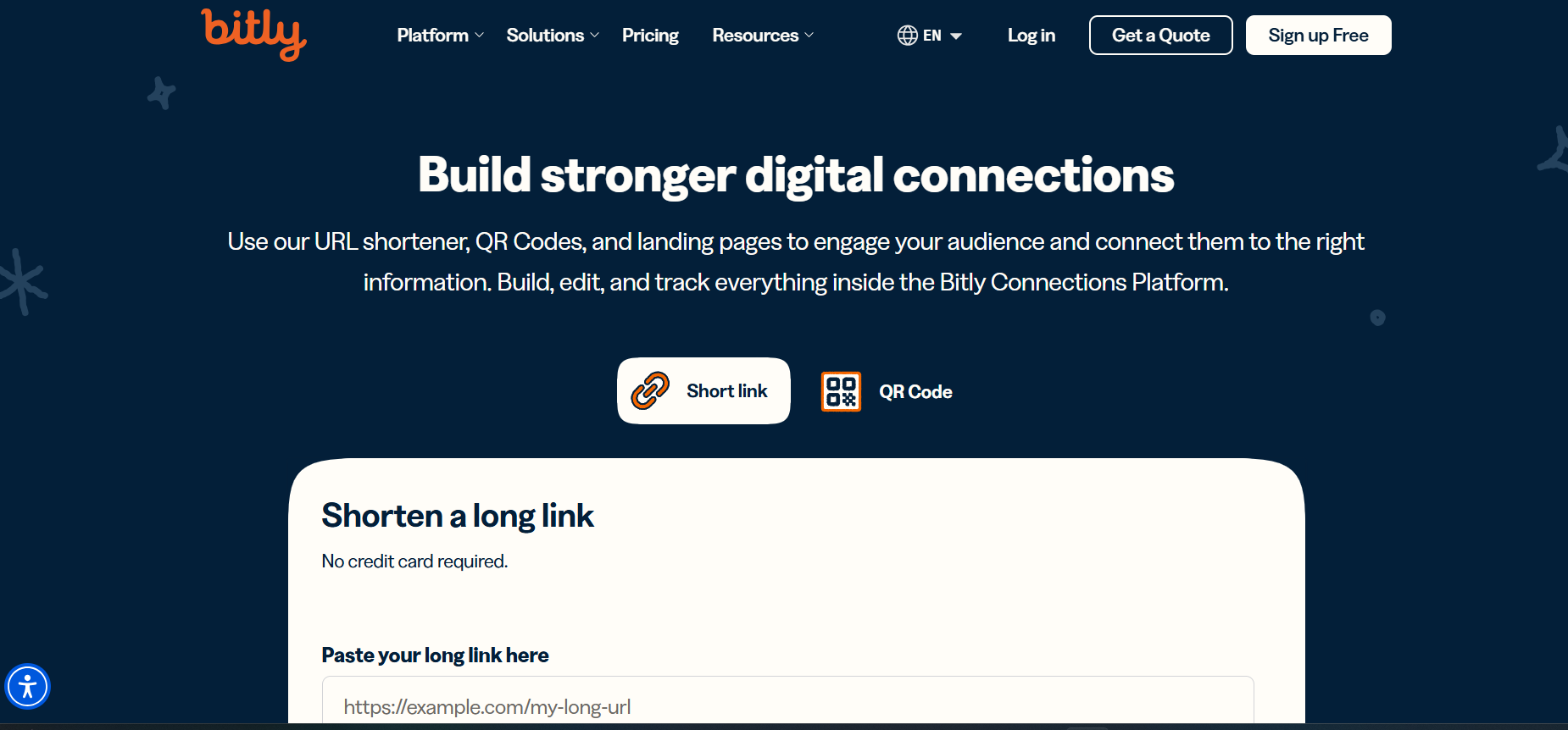 Bitly’s Landing Page
