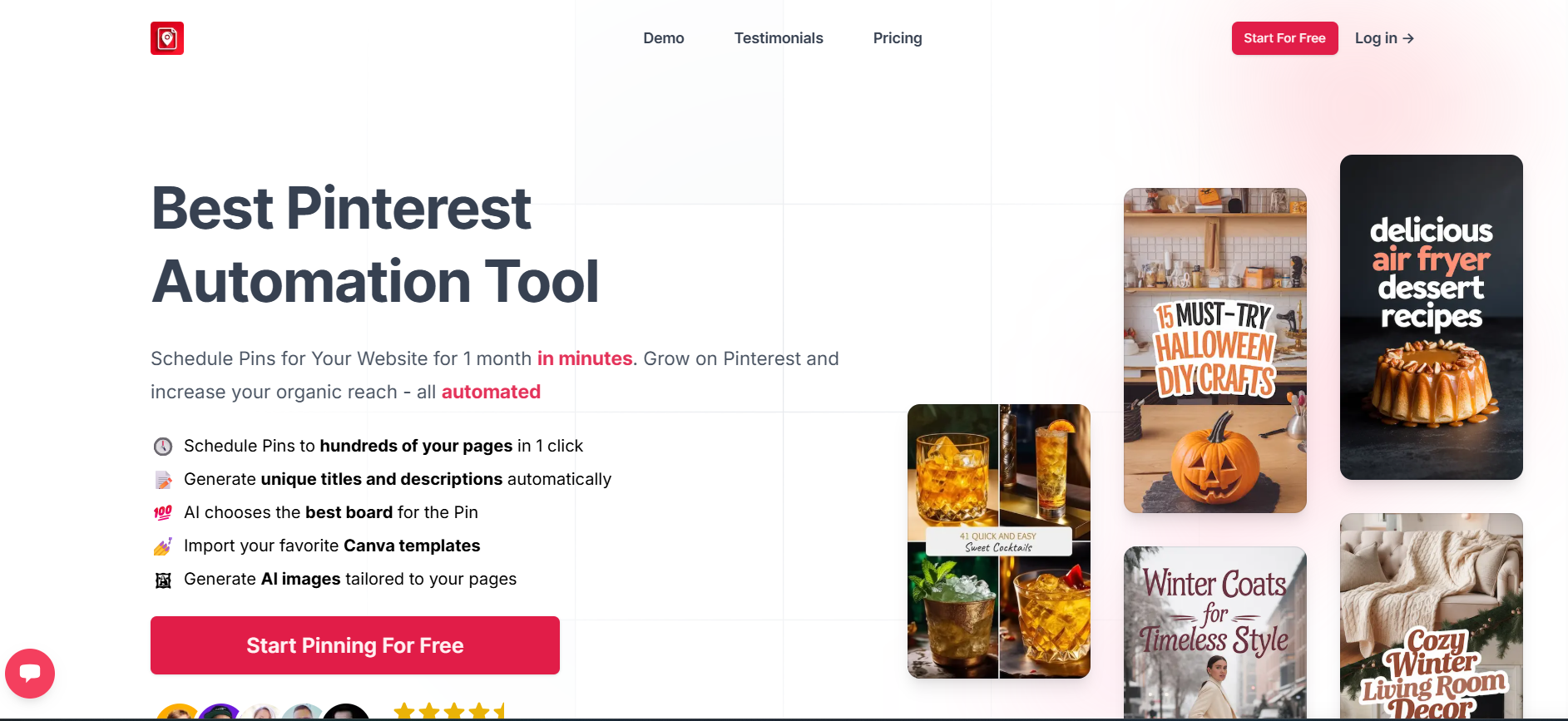 BlogToPin’s Landing Page