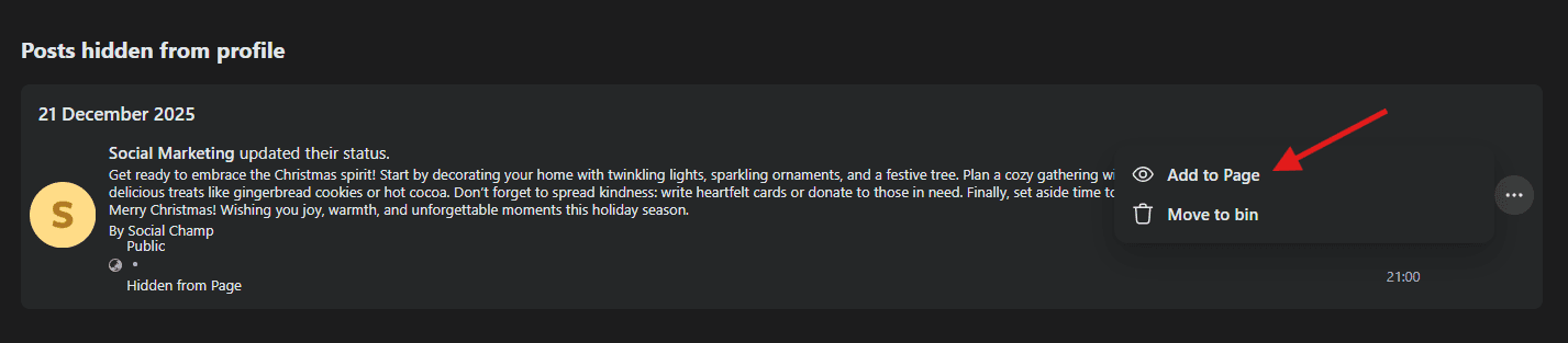 Click “Add to Page”