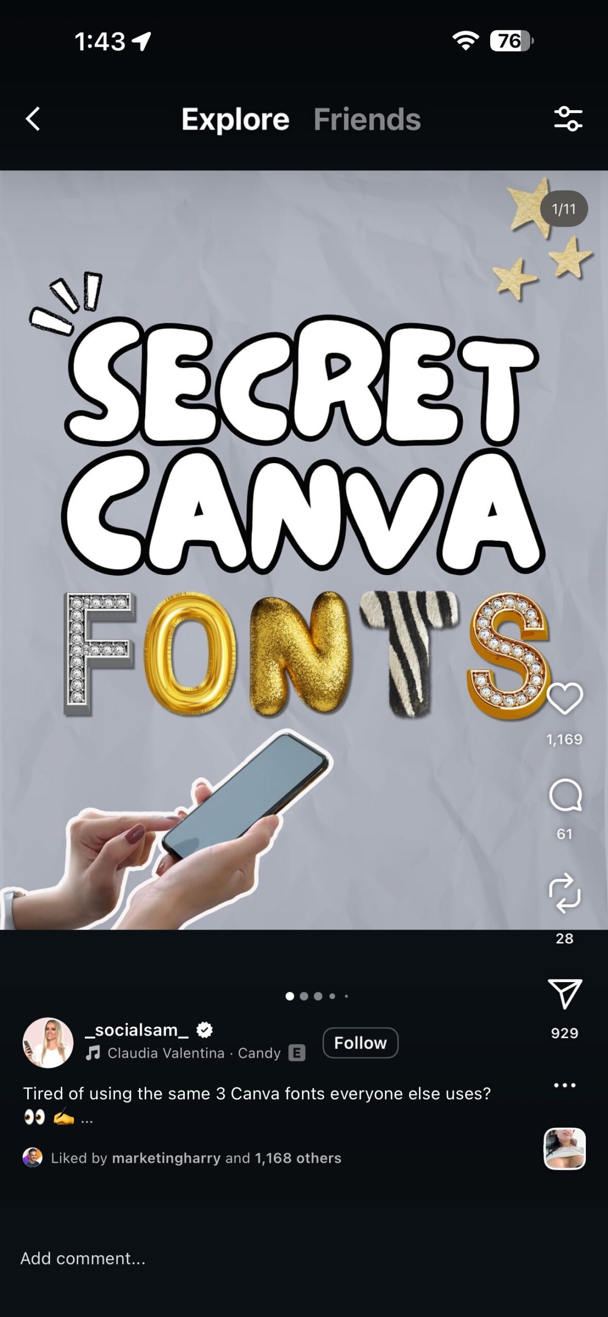 Go to Any Public Post or Reel