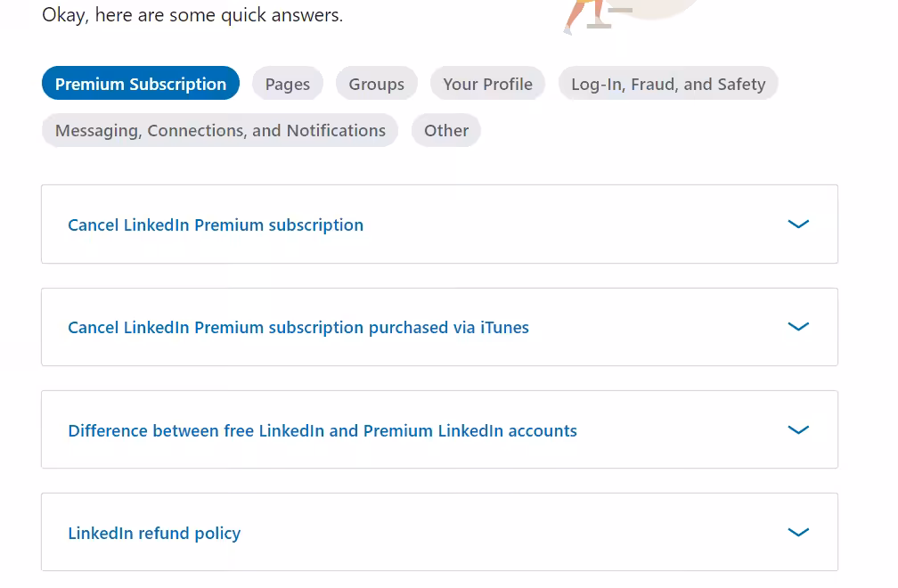 A snapshot of LinkedIn