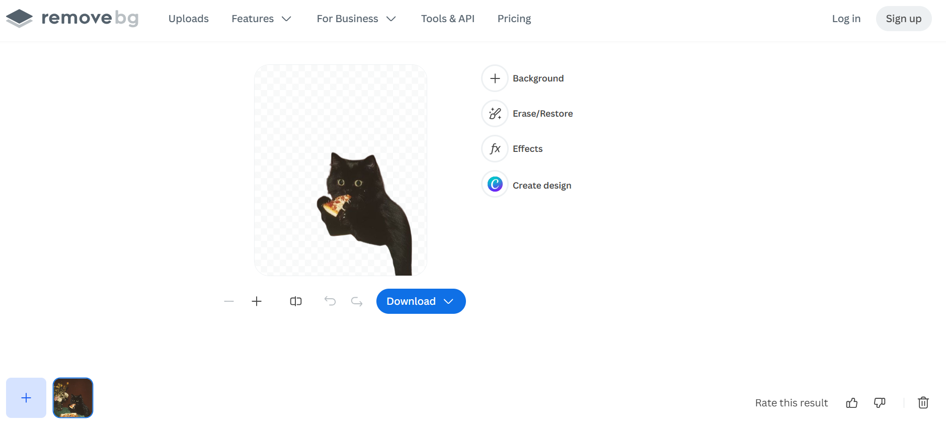 Remove.bg’s Dashboard