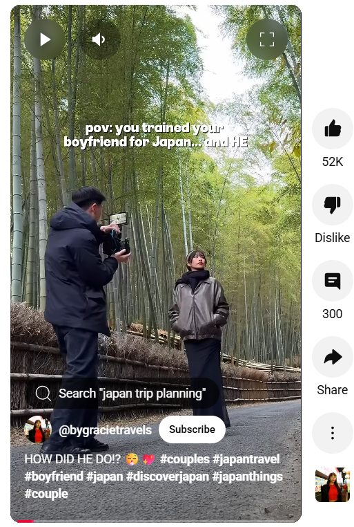snapshot of youtube short with engaging hook