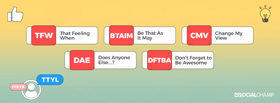 120+ Social Media Acronyms & Slangs for Every Millennials & Gen Zers in 2026 11 social media acronyms