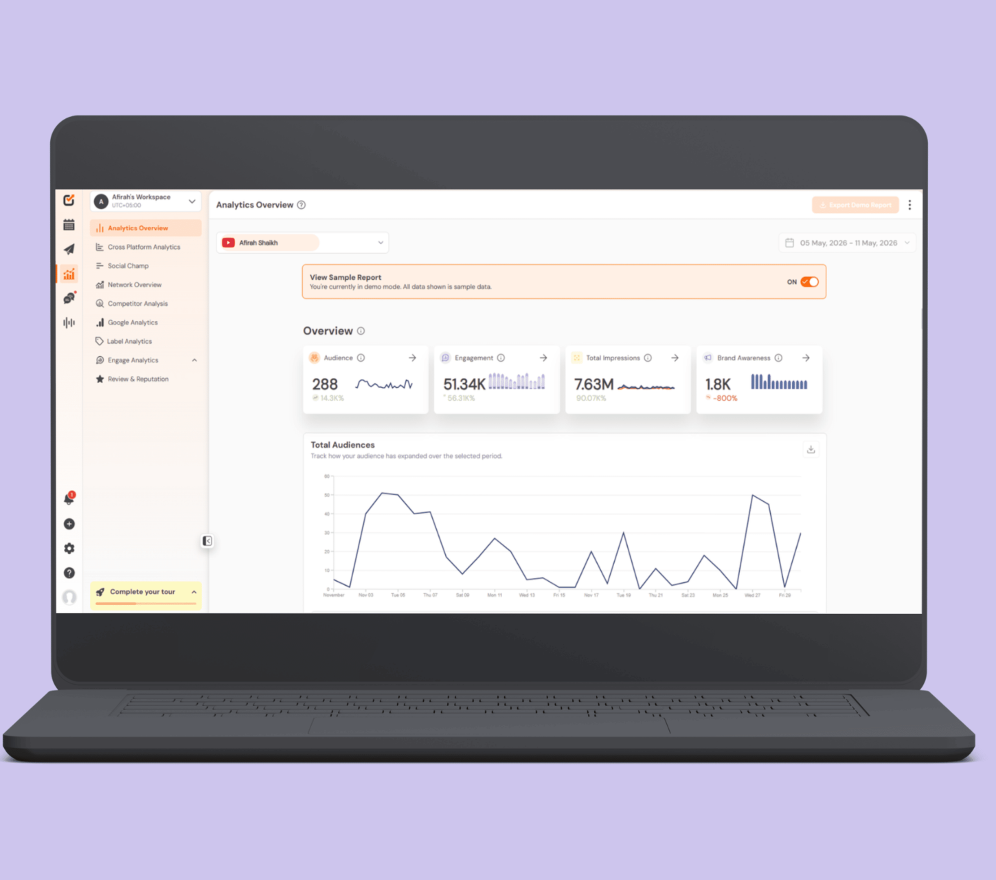Check Analytics on Social Champ
