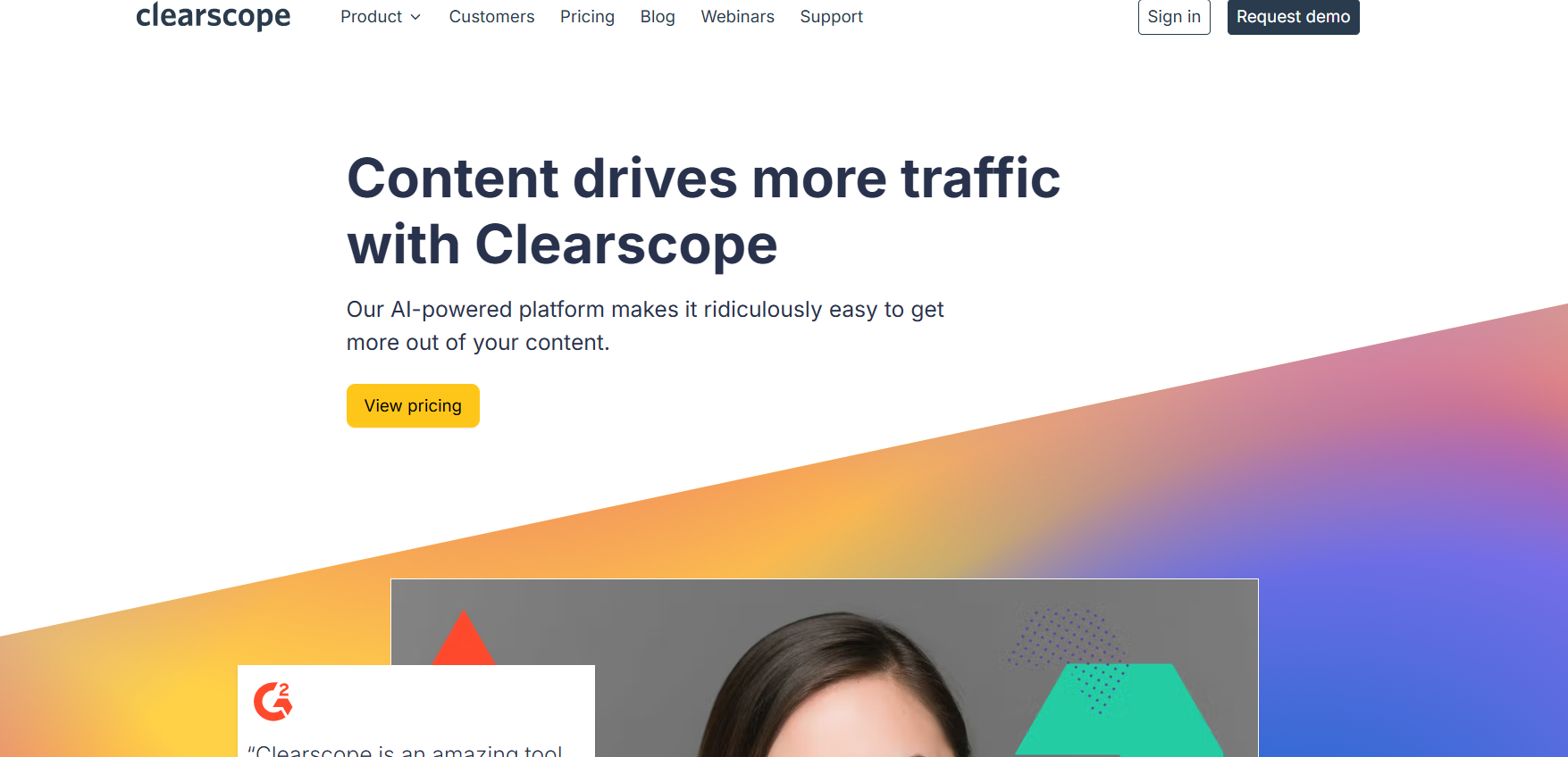 Clearscope’s Homepage