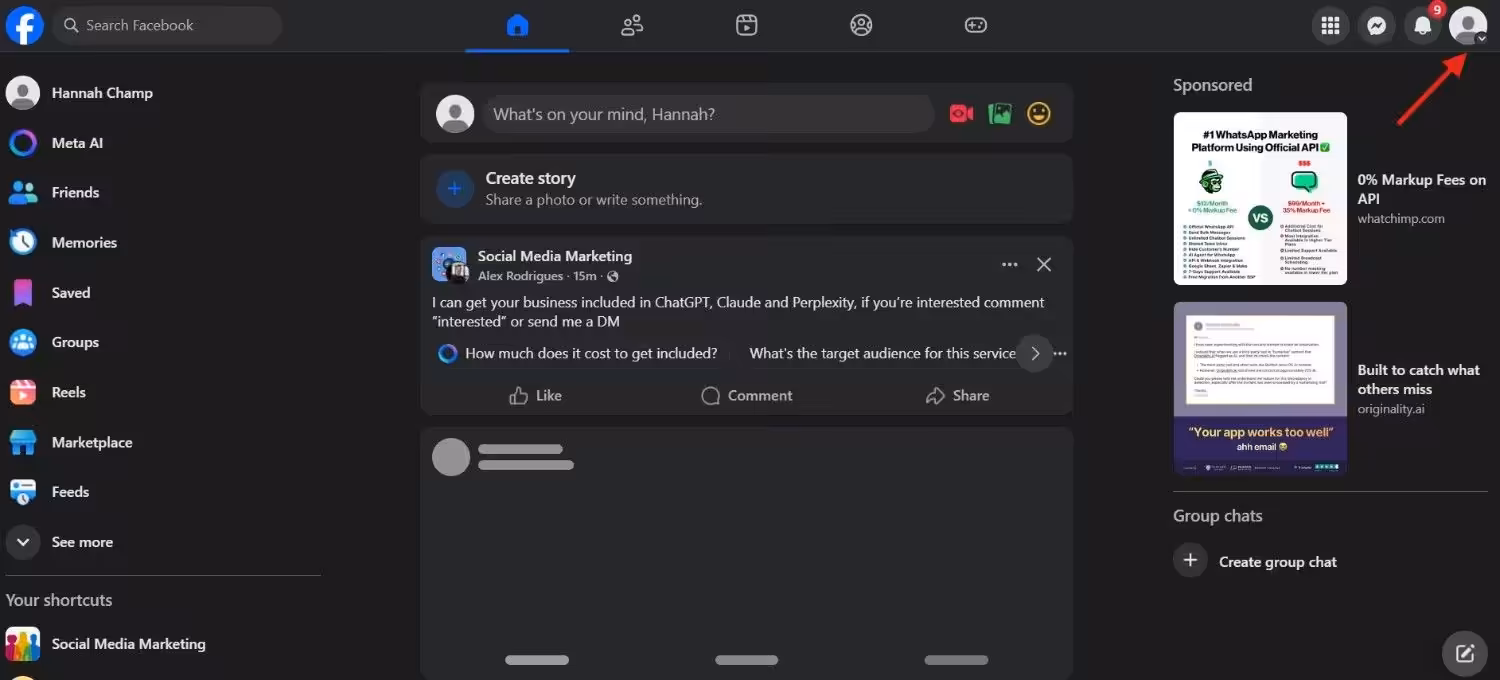 Click on Your Profile Picture