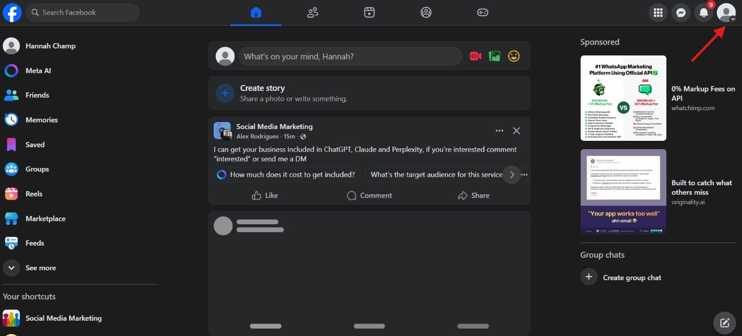 Click on Your Profile Picture