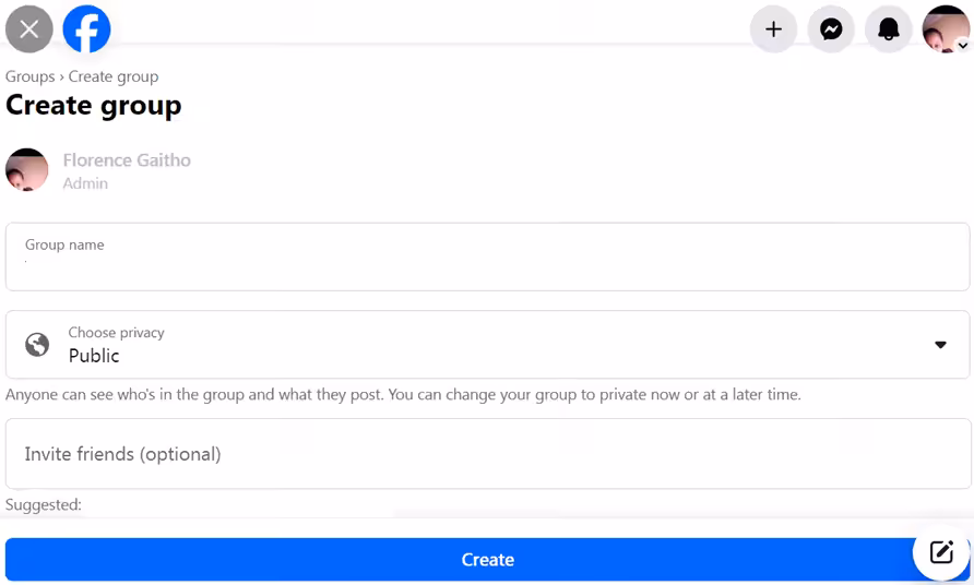 Tips and Best Practices for Building a Facebook Community for Your Business in 2026 13 A snapshot of create group option