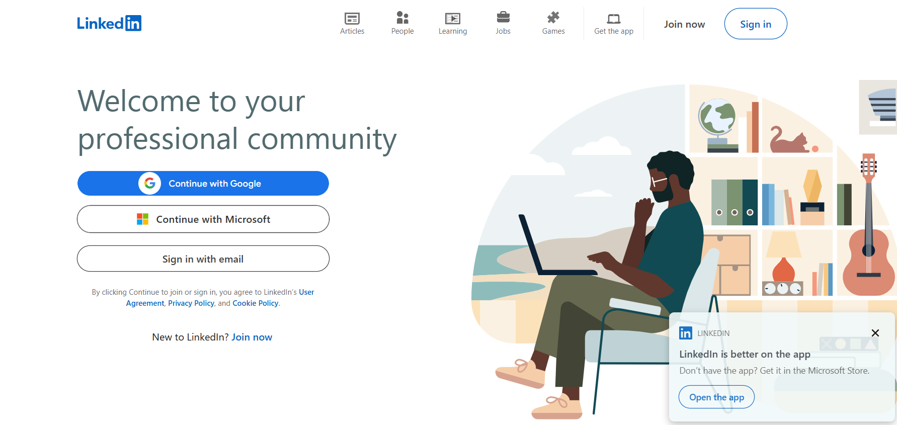 LinkedIn's Login Page