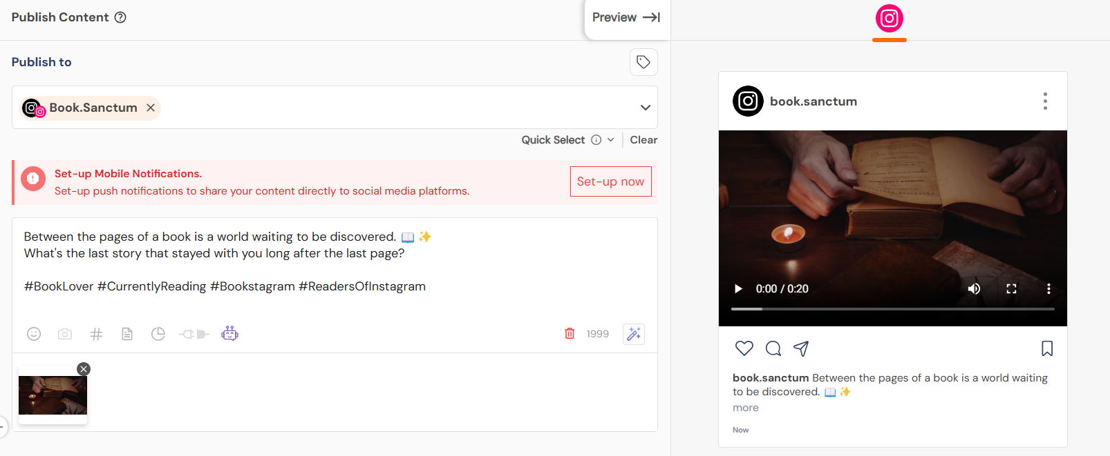 Social Champ’s Schedule Post Feature