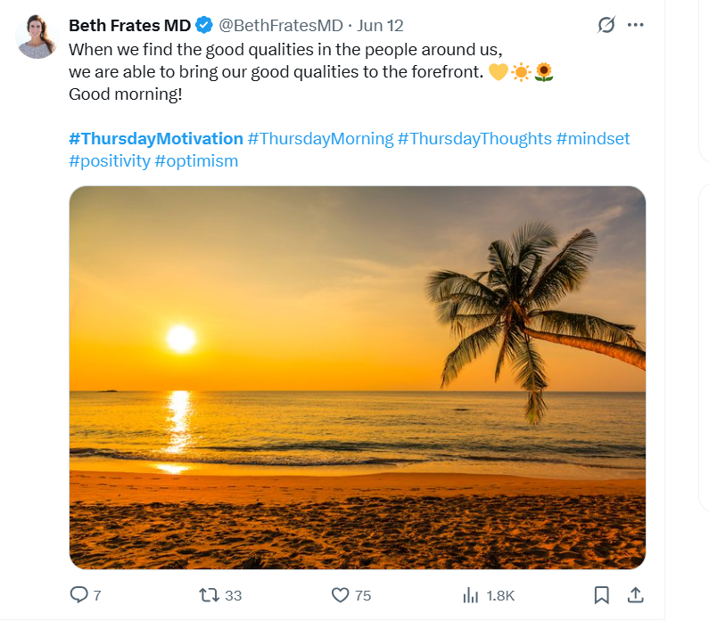 Example of Thematic Posting Days Tweet