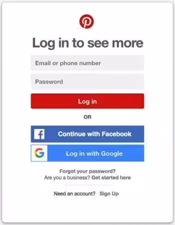 A snapshot of Pinterest
