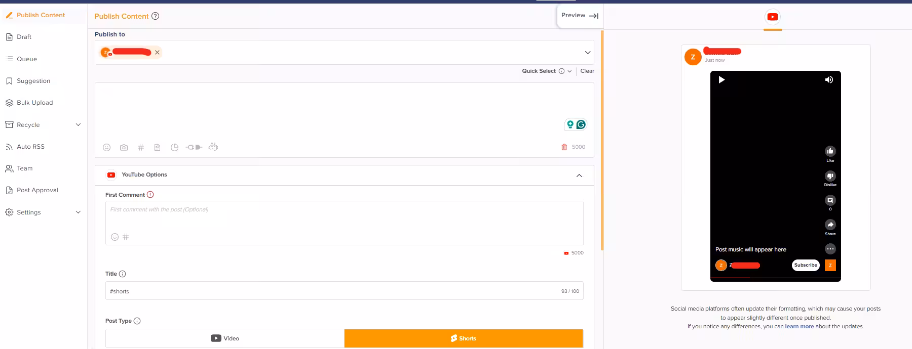 How to Upload a YouTube Short: A Step by Step Guide in 2026 23 Social Champ Dashboard