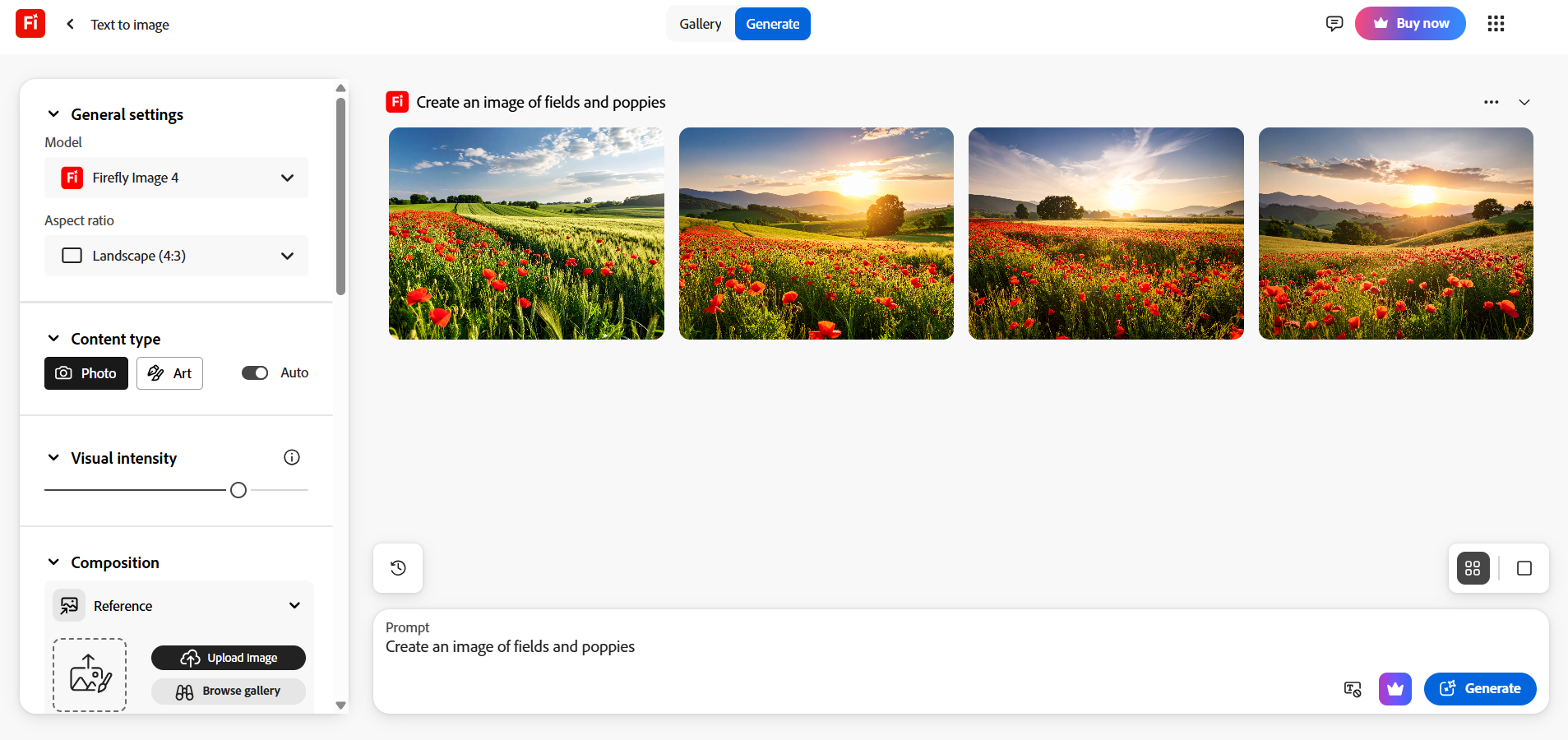 Adobe Firefly’s Dashboard