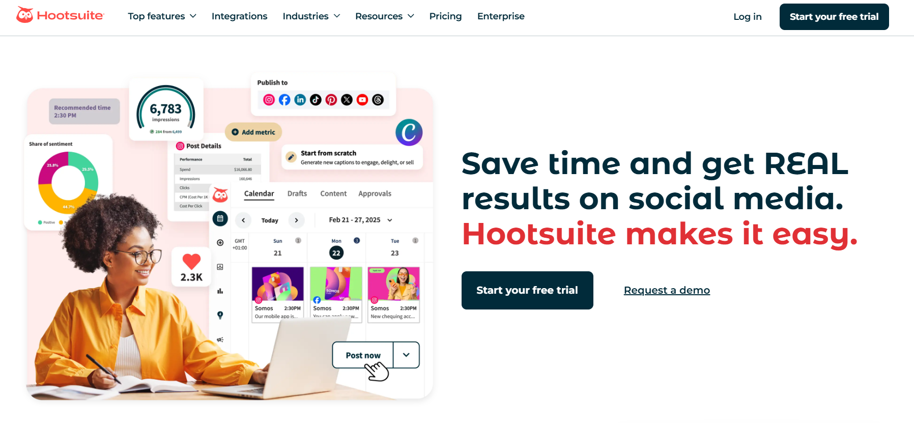 Hootsuite’s Landing Page