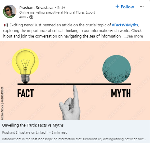 15+ Ideas for Your LinkedIn Carousel in 2026 14 A snapshot of myth vs. facts post on LinkedIn