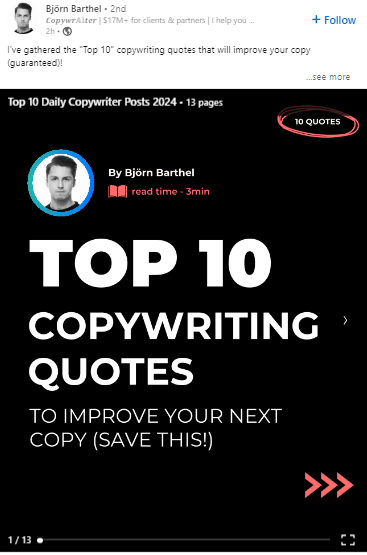 15+ Ideas for Your LinkedIn Carousel in 2026 13 A snapshot of quotes on LinkedIn